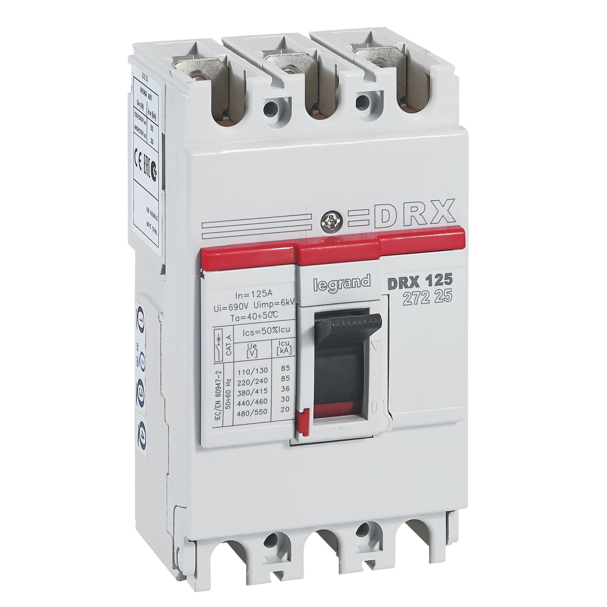 Legrand DRX125 термомагнитный  125A 3П 36kA 027225