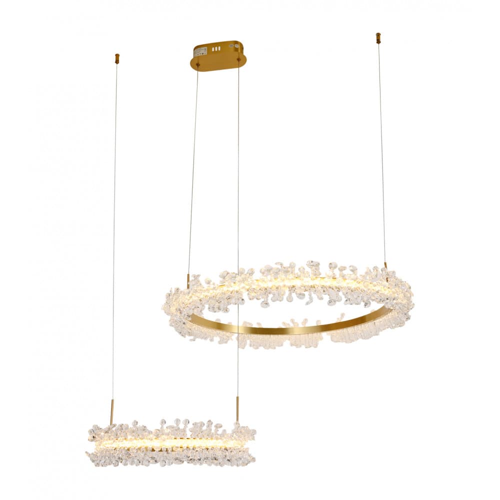 Kink Light 08245,36PA Подвес Лаура латунь d40+60 h150 Led 60W (3000K) с пультом ДУ