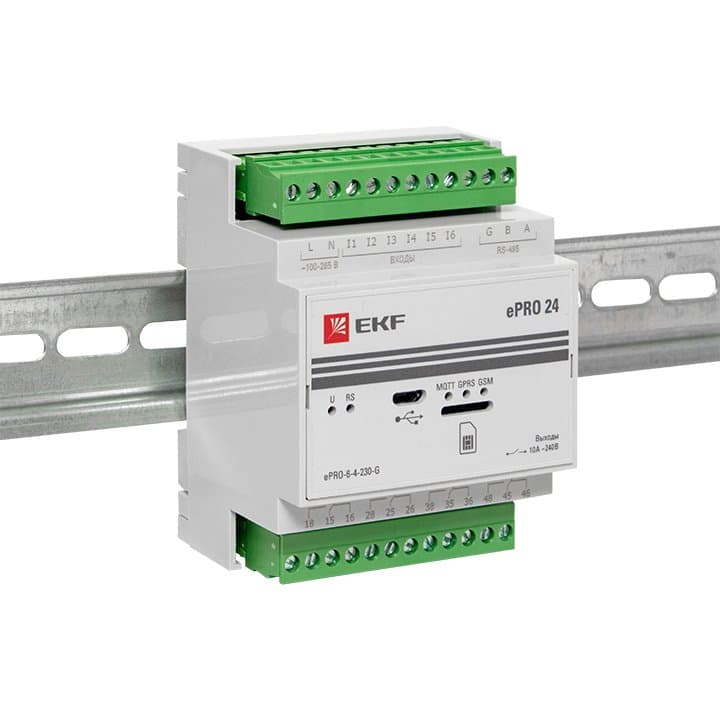 EKF PROxima Модуль базовый ePRO удаленного управления 6вх\4вых 230В GSM ePRO-6-4-230-G — миниатюра 7