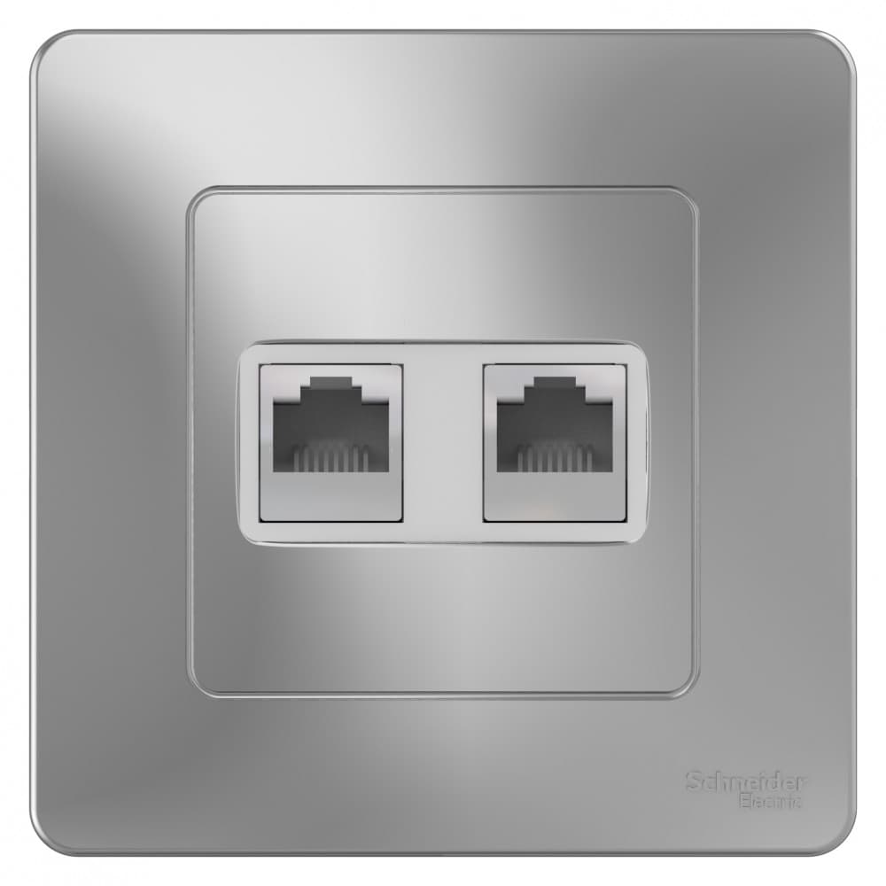 Systeme Electric Blanca внутр Алюминий Розетка 2-ая компьютерная RJ45