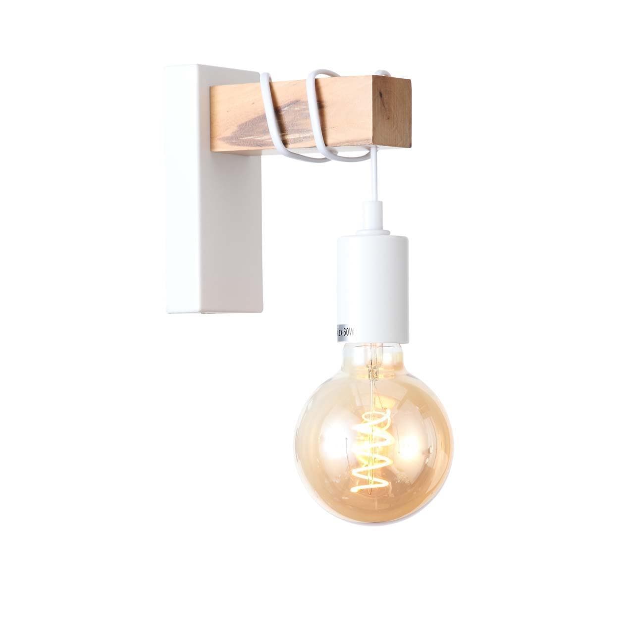 Evoluce SL1142.501.01 Светильник настенный Белый, Светлое дерево E27 1*60W — миниатюра 1