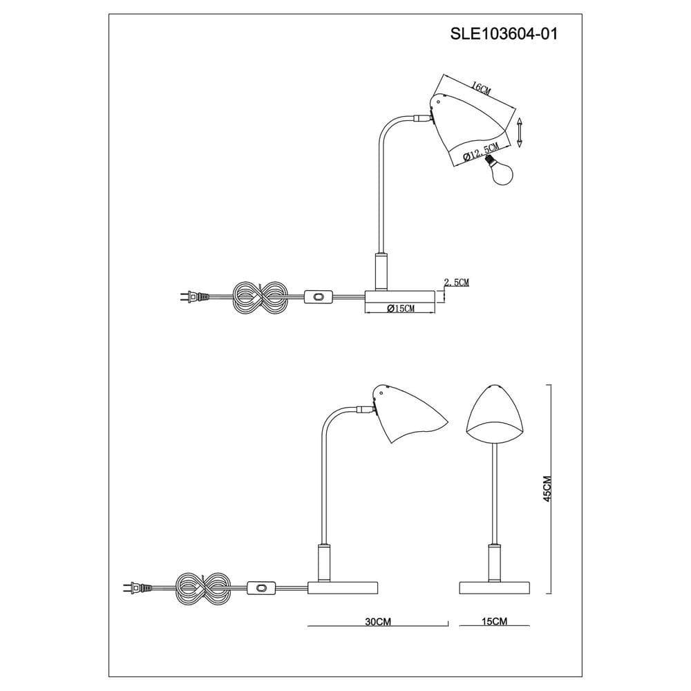 Evoluce SLE103604-01 Настольная лампа Черный, Золотой/Белый E14 1*40W — миниатюра 2