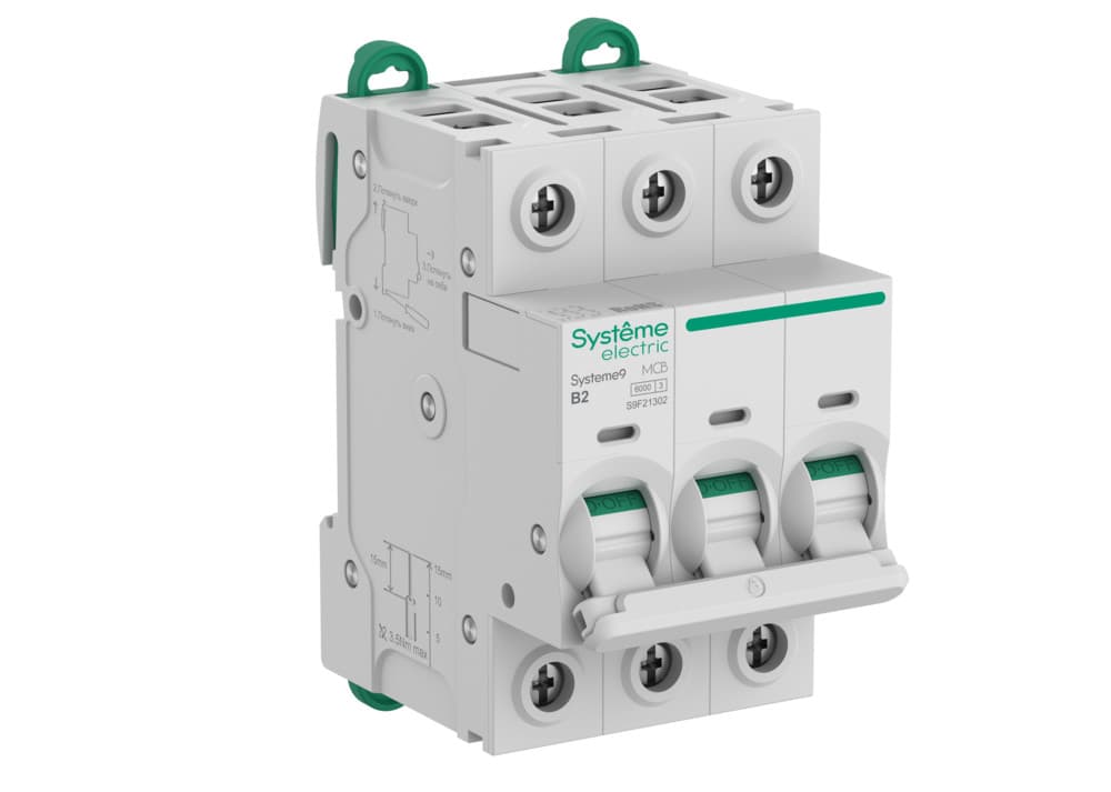 Systeme Electric Systeme9 Автоматический выключатель (АВ) B 2A 3P 6kA 400В