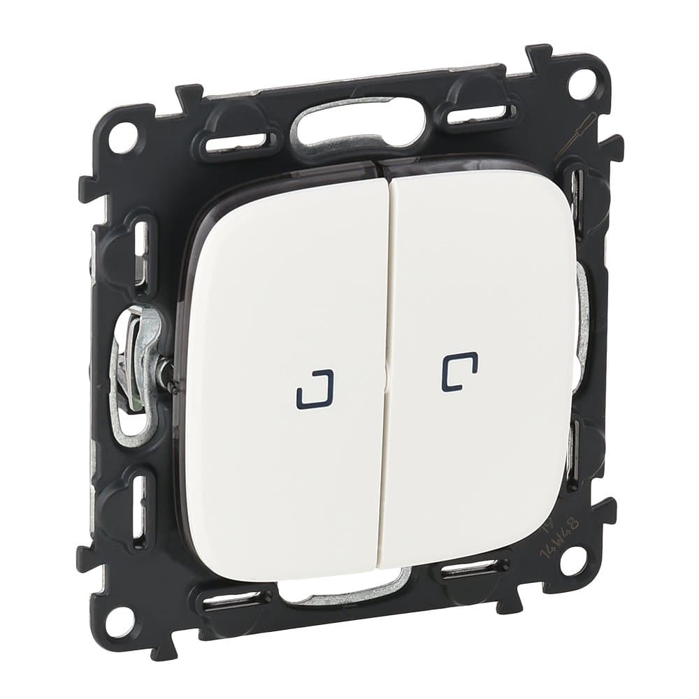 Legrand Valena ALLURE DIY Бел Переключатель 2-клавишный с подсветкой 10А 250В 752709