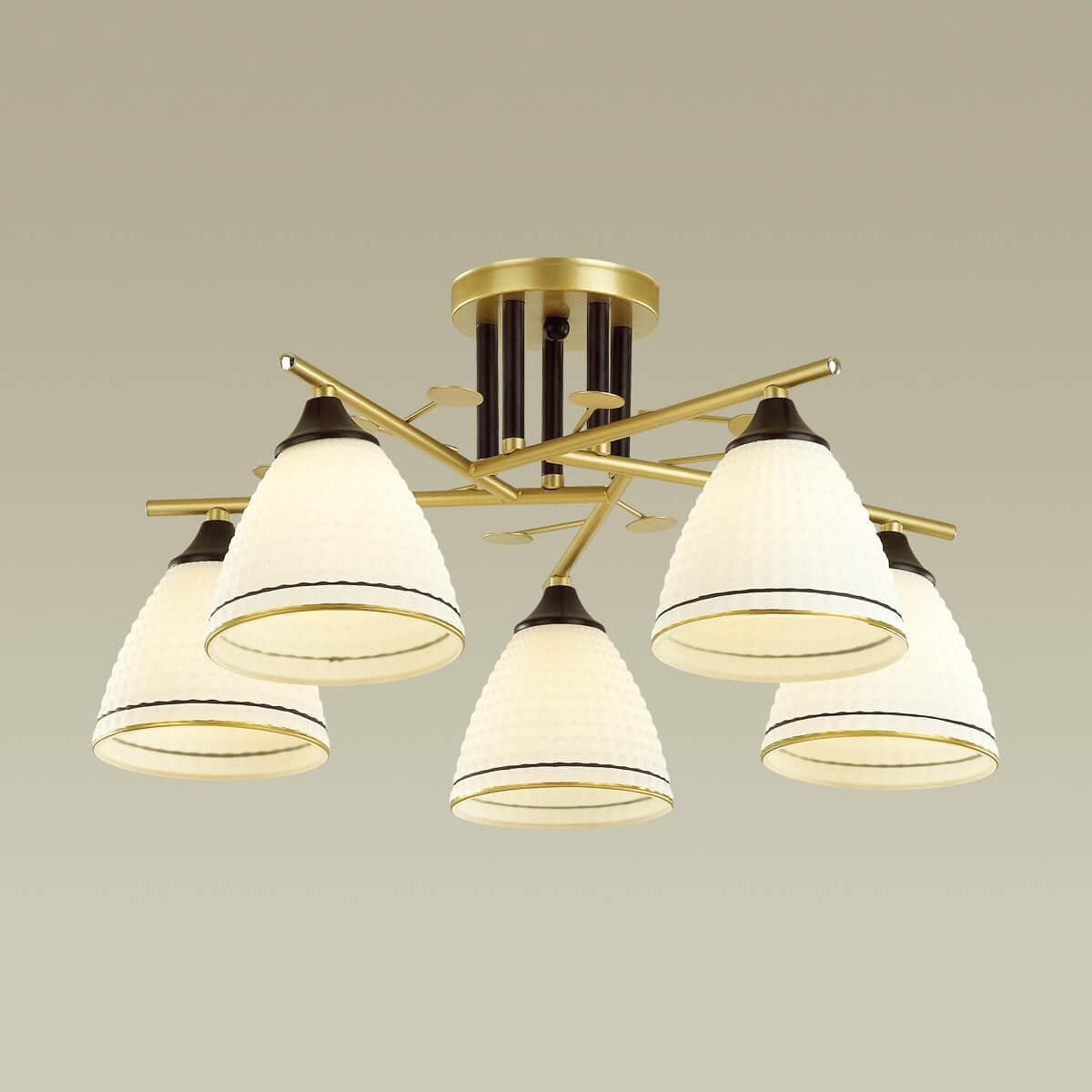 Lumion 4544/5C COMFI LN21 050 матовое золото, черный, белый Люстра потолочная E27 5*60W 220V BECKY — миниатюра 3