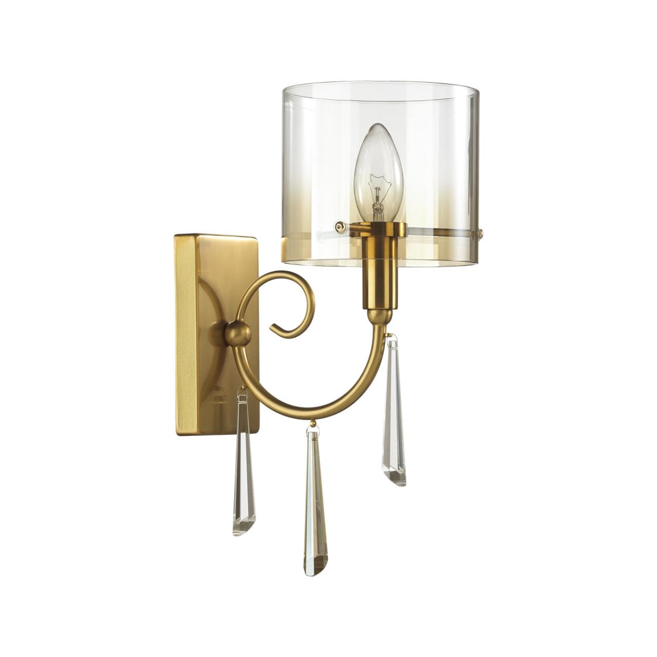 Odeon Light 4886/1W HALL ODL_EX23 41 бронзовый/янтарн./металл/стекло Бра E14 1*40W NICOLE — миниатюра 1