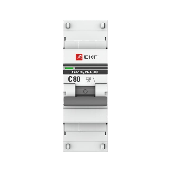 EKF PROxima ВА 47-100M Автоматический выключатель (С) 1P 80А 10kA с электромагнитным расцепителем mcb47100m-1-80C-pro — миниатюра 2