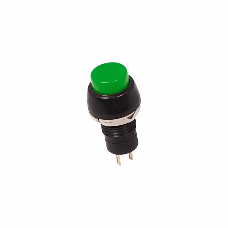 Выключатель-кнопка 250V 1А (2с) (ON)-OFF Б/Фикс зеленая Micro Rexant 36-3083