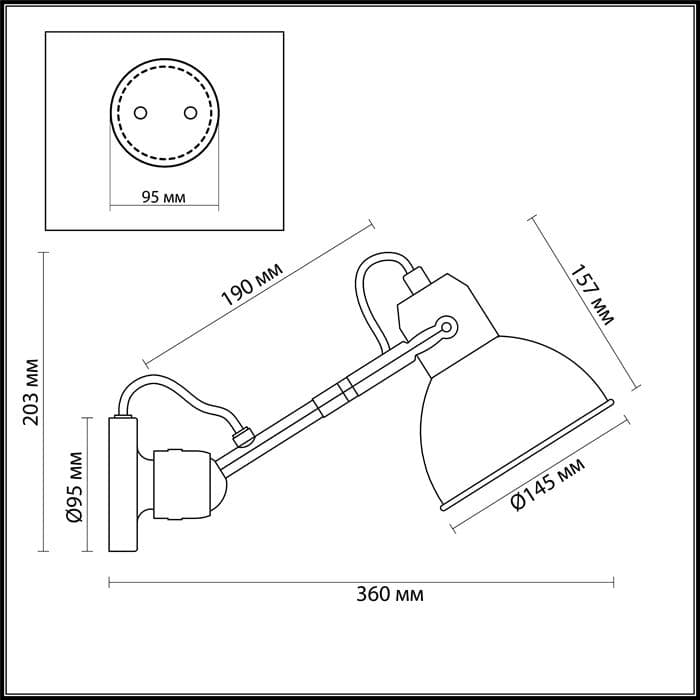 Odeon Light 4125/1W ODL19 310 черный Бра на кронштейне Е14 1*40W ARTA — миниатюра 3
