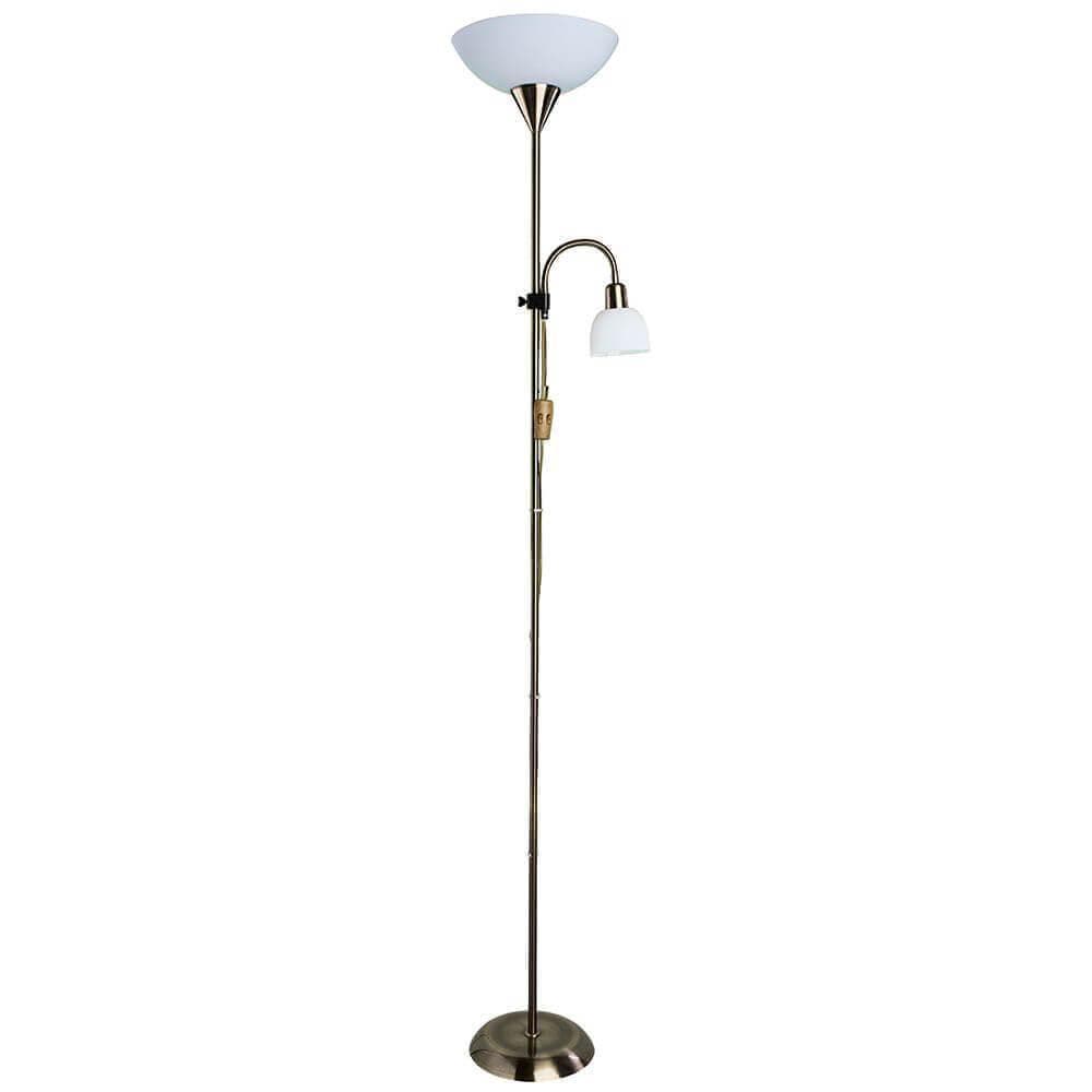 Arte Lamp Duetto Бронза/Белый Торшер 60W/25W E14/E27 A9569PN-2AB — миниатюра 1