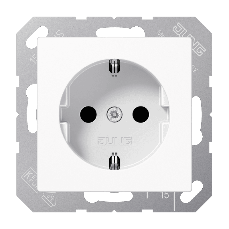 JUNG Штепсельная розетка SCHUKO 16A 250V~ с защитой от детей белая ABA1520KIWW