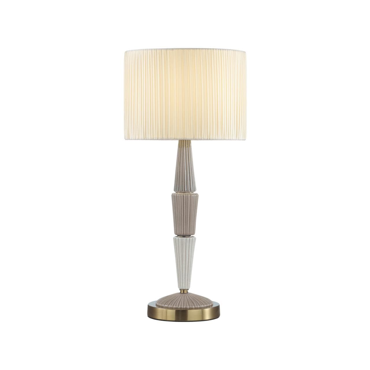 Odeon Light 5403/1T CLASSIC ODL_EX23 33 бронзовый/светло-коричневый/кремовый металл/керамика/ткань Настольная лампа E27 1*60W LATTE