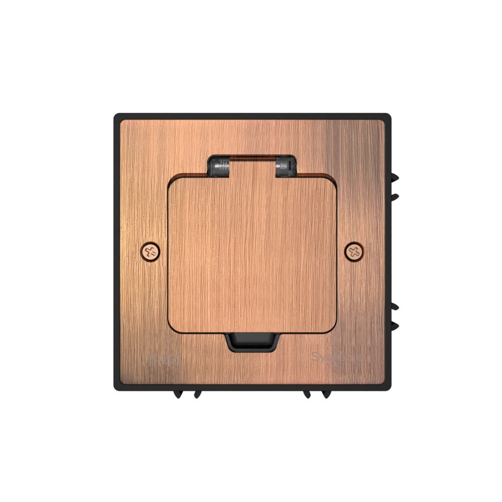 Systeme Elecrtic MultiDesk Медь Лючок на 2 модуля IP44 с монтажной коробкой для бетонных полов, тип MDK20 — миниатюра 2