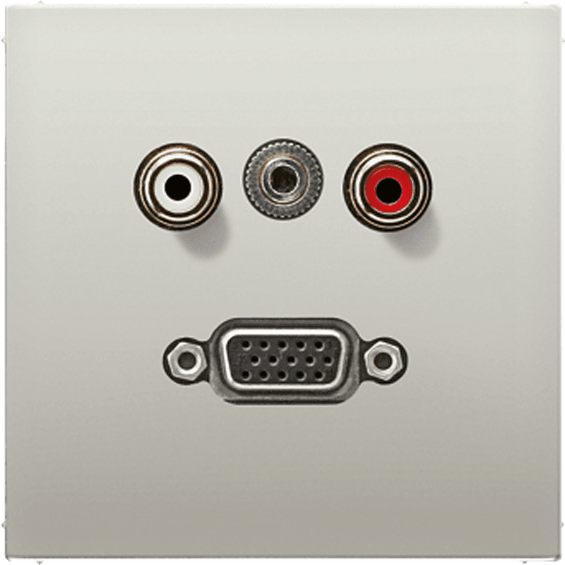 JUNG 2x Cinch Audio (RCA) / Stereo Jack (TRS 3.5 mm) / VGA, нержавеющая сталь MAES1072