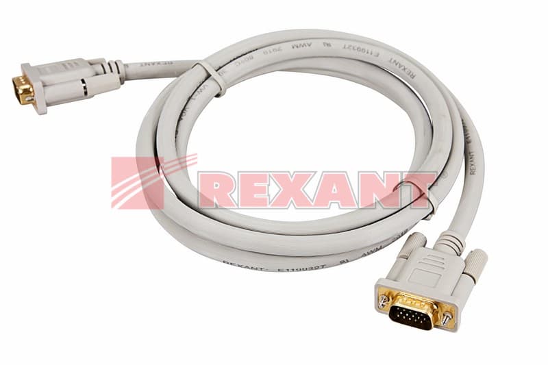 Шнур VGA шт - VGA шт 1.8М (серый) Rexant 17-5503-4 — миниатюра 2