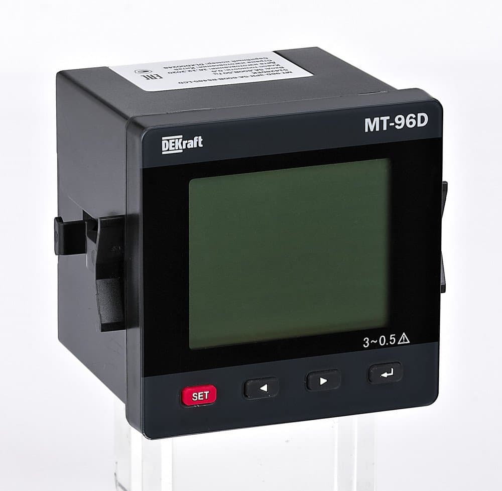 Dekraft Мультиметр цифровой 72х72мм трехфазный, вход 600В 5А, RS485, LCD-дисплей МТ-72D