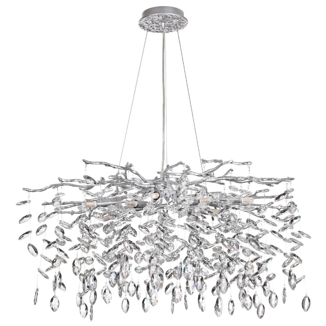 Odeon Light 4970/10 HALL ODL24 523 матов.серебристый/алюмин./хрусталь Люстра G9 10*40W DELICA