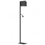 Eglo 390068 Торшер FOLIGNO, 1x40W, E27, LED 22W, LED 3,5W, 380lm, L345, B265, H1800, сталь, черный/текстиль, черный