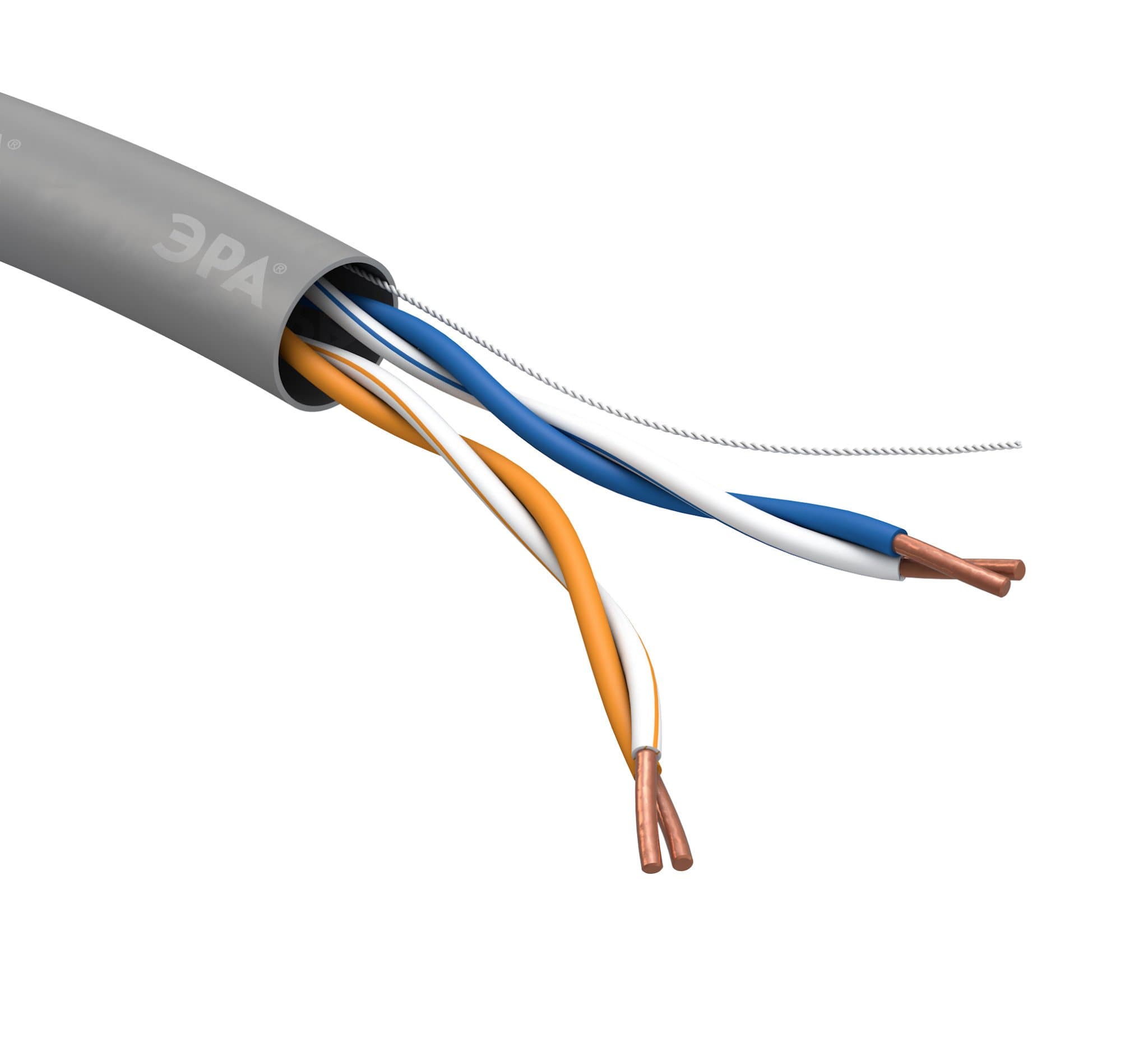 ЭРА UL-2-PVC Кабель витая пара U/UTP 2x2x24AWG Cat5e CU PVC 305м SIMPLE
