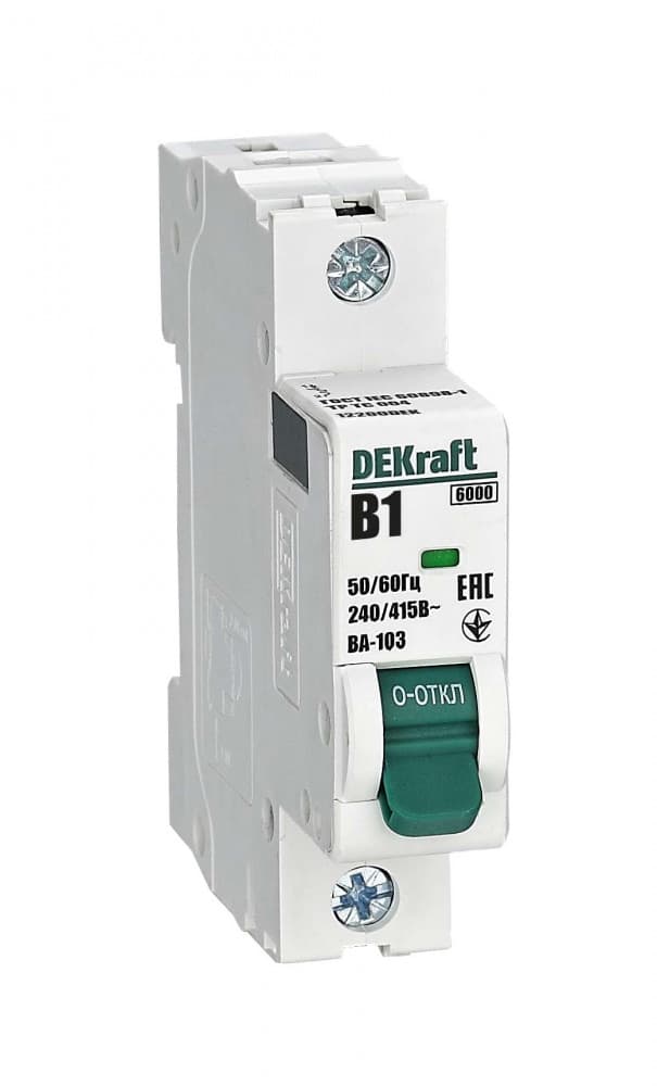 Dekraft Автоматический выключатель 1Р 1А х-ка B ВА-103 6кА 12200DEK