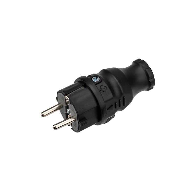 Вилка прямая влагозащищенная, с/з, 16 А, IP44 каучук Rexant 111-001