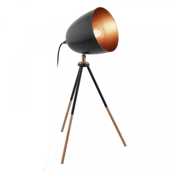 Eglo Лампа настольная CHESTER на треноге, 1x60W (E27), H440, сталь, черный, медный 49385 — миниатюра 1