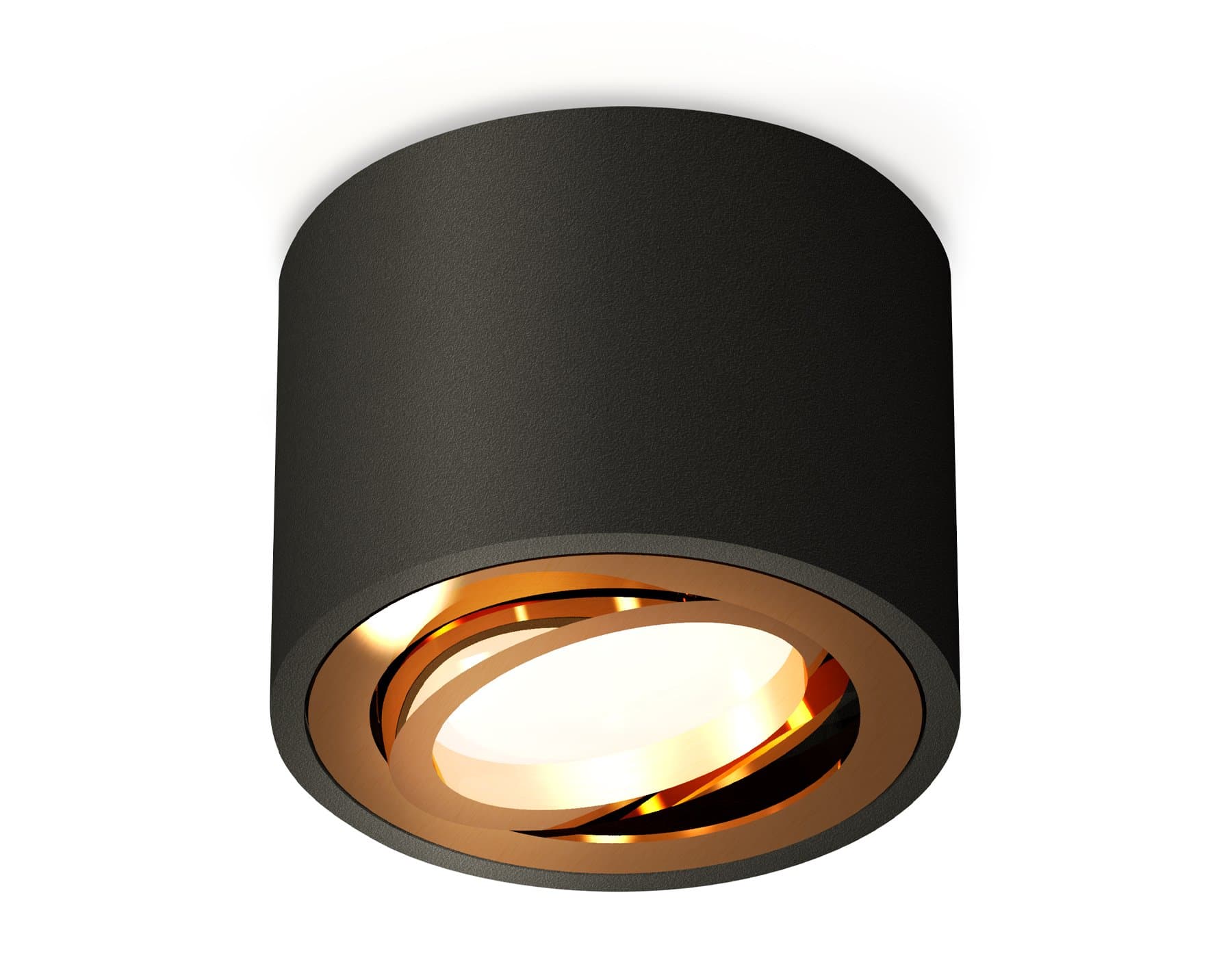 Ambrella Комплект накладного поворотного светильника XS7511004 SBK/PYG черный песок/золото желтое полированное MR16 GU5.3 (C7511, N7004) — миниатюра 1