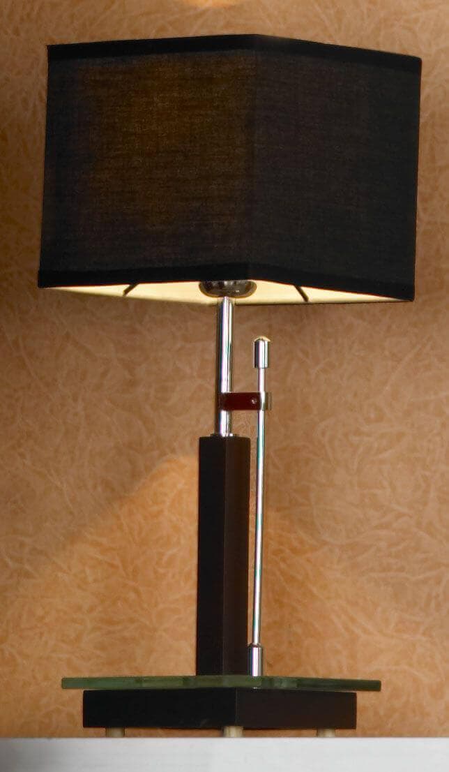 Lussole S.R.L Металл Хром / венге Ткань Светильник настольный E27 60W LSF-2574-01 — миниатюра 2