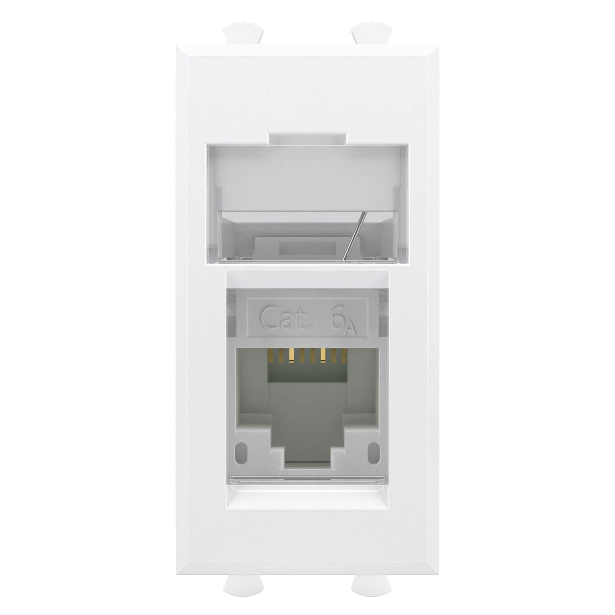 DKC Компьютерная розетка RJ-45 модульная, кат.6А, "Avanti", "Белое облако", 1 модуль 4400371 — миниатюра 2