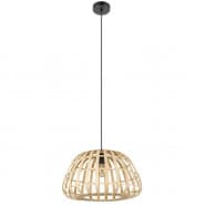 Eglo 390151 Подвесной светильник HL/1 E27 Ø500 black/bamboo 'MONTEZUELO