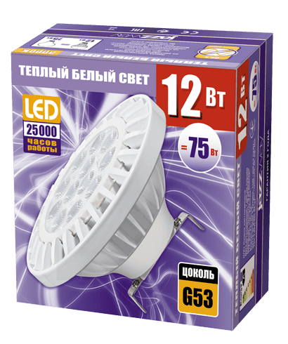 Jazzway Лампа светодиодная (LED) с отражателем d111мм G53 38° 12Вт 220-230В прозрачная тепло-белая желтая 3000К .1036155 — миниатюра 2