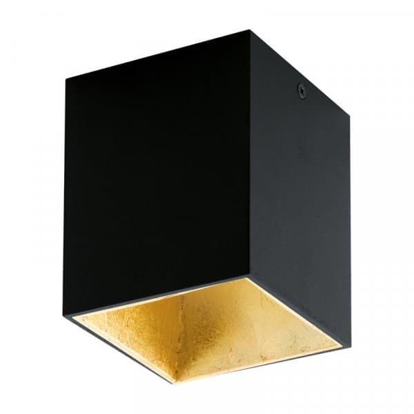Eglo Светодиодный потолочный светильник POLASSO, 1х3,3W (LED), 100X100, черный, золотой 94497