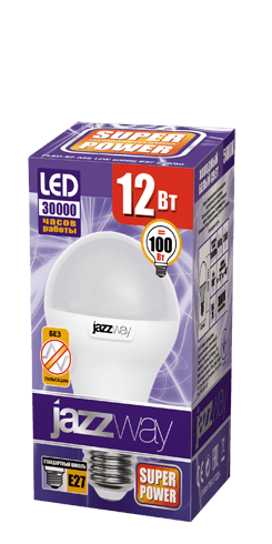 Jazzway Лампа светодиодная (LED) «груша» d60мм E27 180° 12Вт 220-240В матовая нейтральная холодно-белая 5000К .1033734 — миниатюра 2