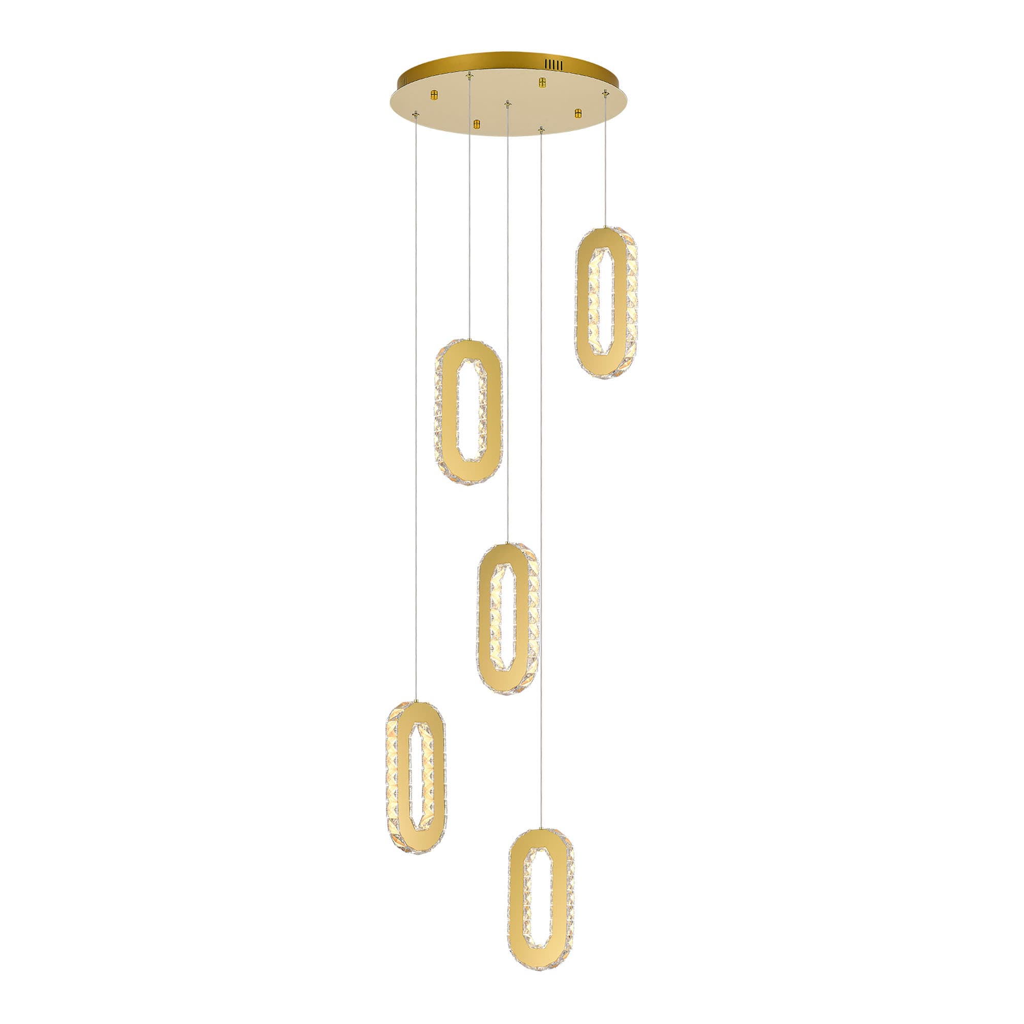 ST LUCE SL6506.203.05 Светильник подвесной Золотистый/Золотистый, Прозрачный LED 5*9W 3000K