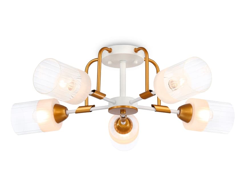 Ambrella Светильник подвесной TR303323/5 WH/GD/CL/FR белый/золото/прозрачный/белый матовый E27*5 max 60W D620*200