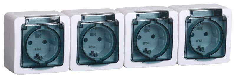 IEK GERMES PLUS РСб24-3-ГПБд роз 4м с з/к о/у IP54 (дымчатый)