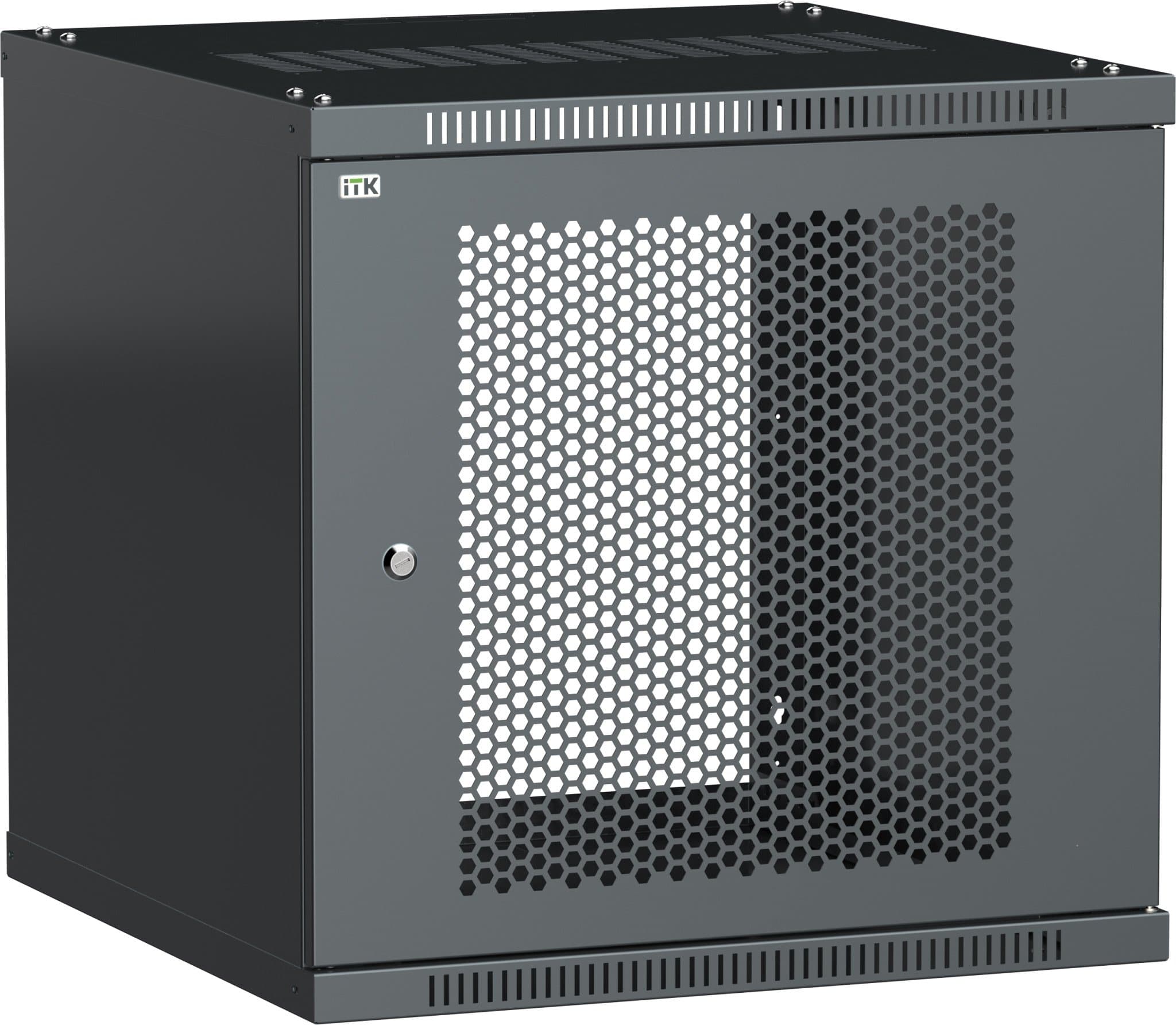 IEK ITK Шкаф LINEA WE 9U 600х600мм дверь перфорированная черный LWE5-09U66-PF