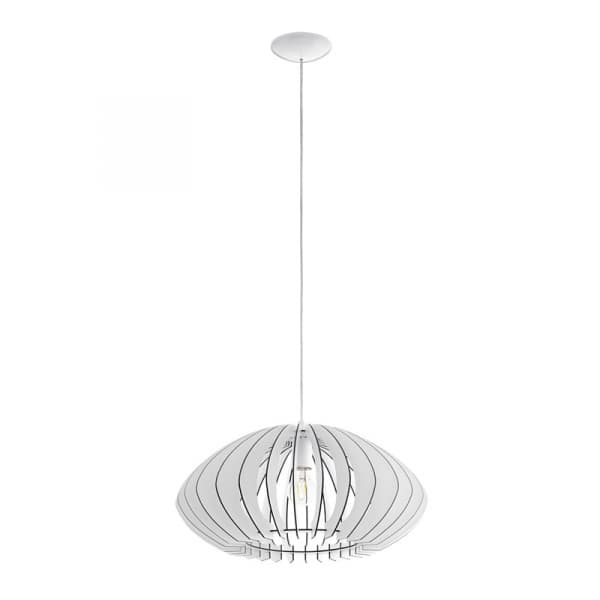 Eglo Подвес COSSANO 2, 1x60W (E27), Ø500, H1500, сталь, белый/дерево, белый 95254 — миниатюра 1