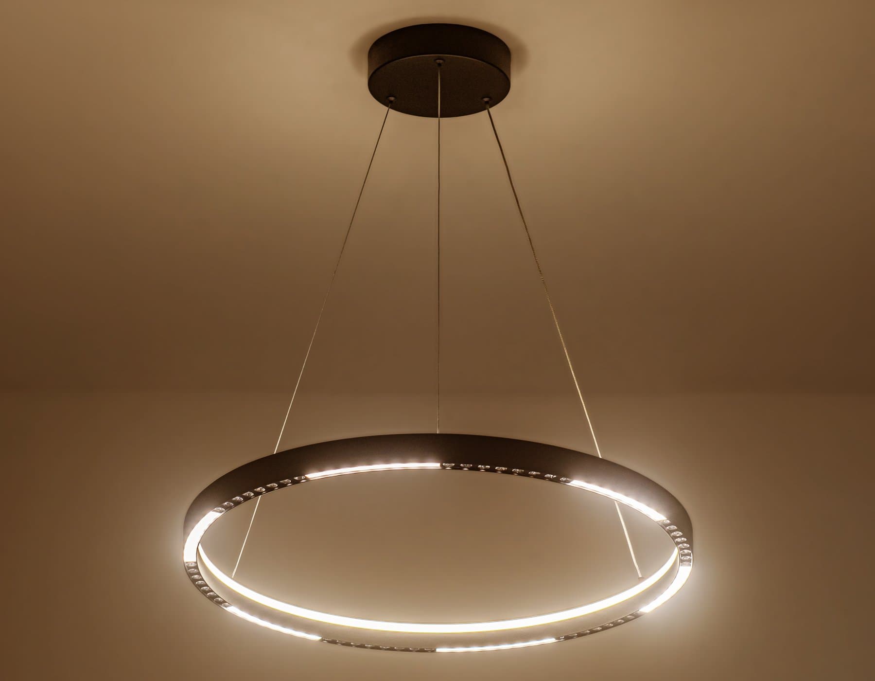 Ambrella Светильник подвесной светодиодный FL5852 BK черный 35W 3000K/4200K/6400K D600*600 (без ПДУ) — миниатюра 4