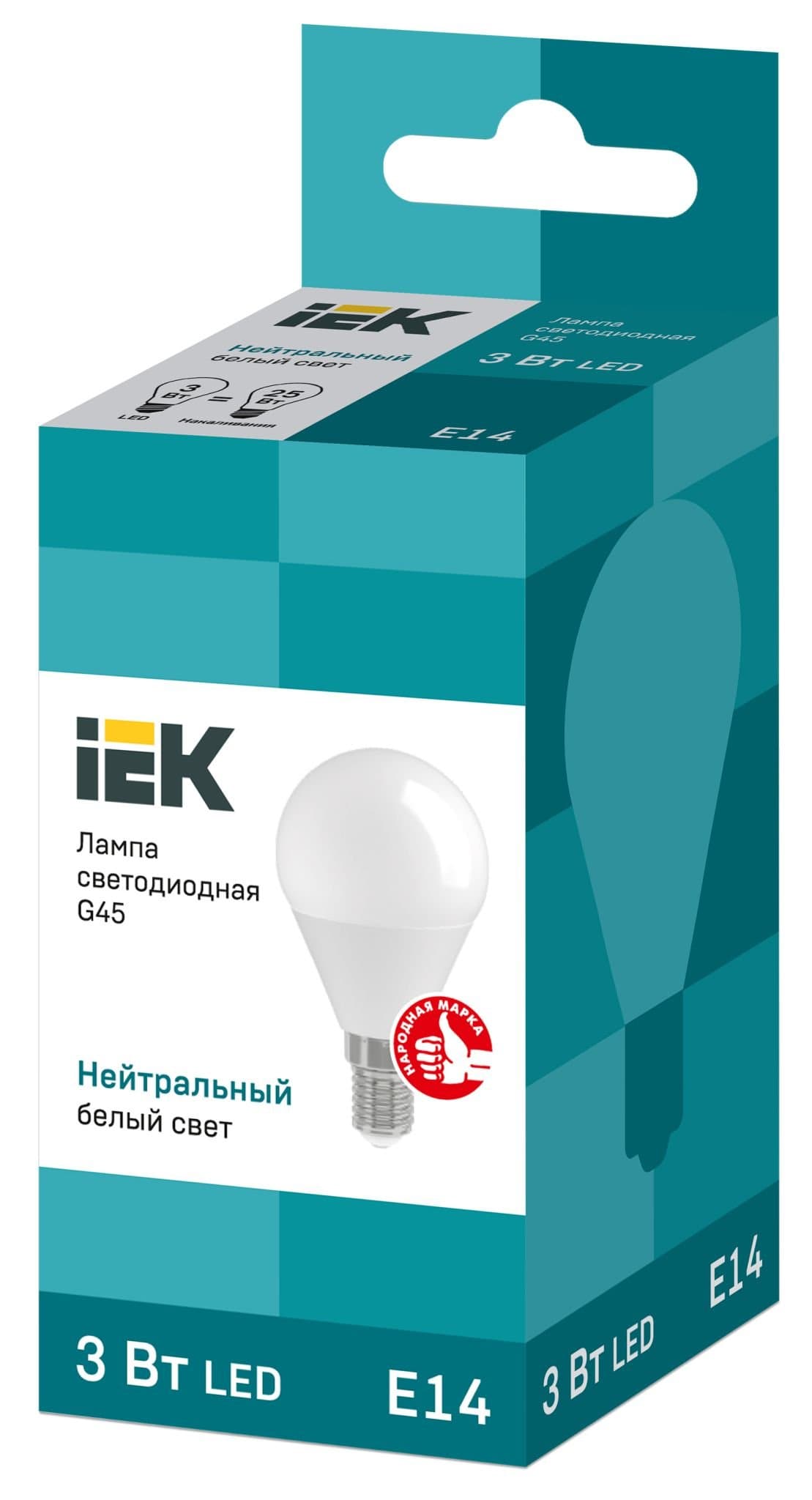 IEK Лампа светодиодная ECO G45 шар 3Вт 230В 4000К E14 — миниатюра 3