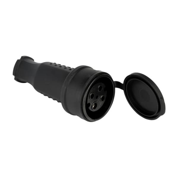 EKF Basic Розетка переносная с защитной крышкой каучуковая 380В 3P+PE 32A IP44 RPS-022-32-380-44 — миниатюра 1