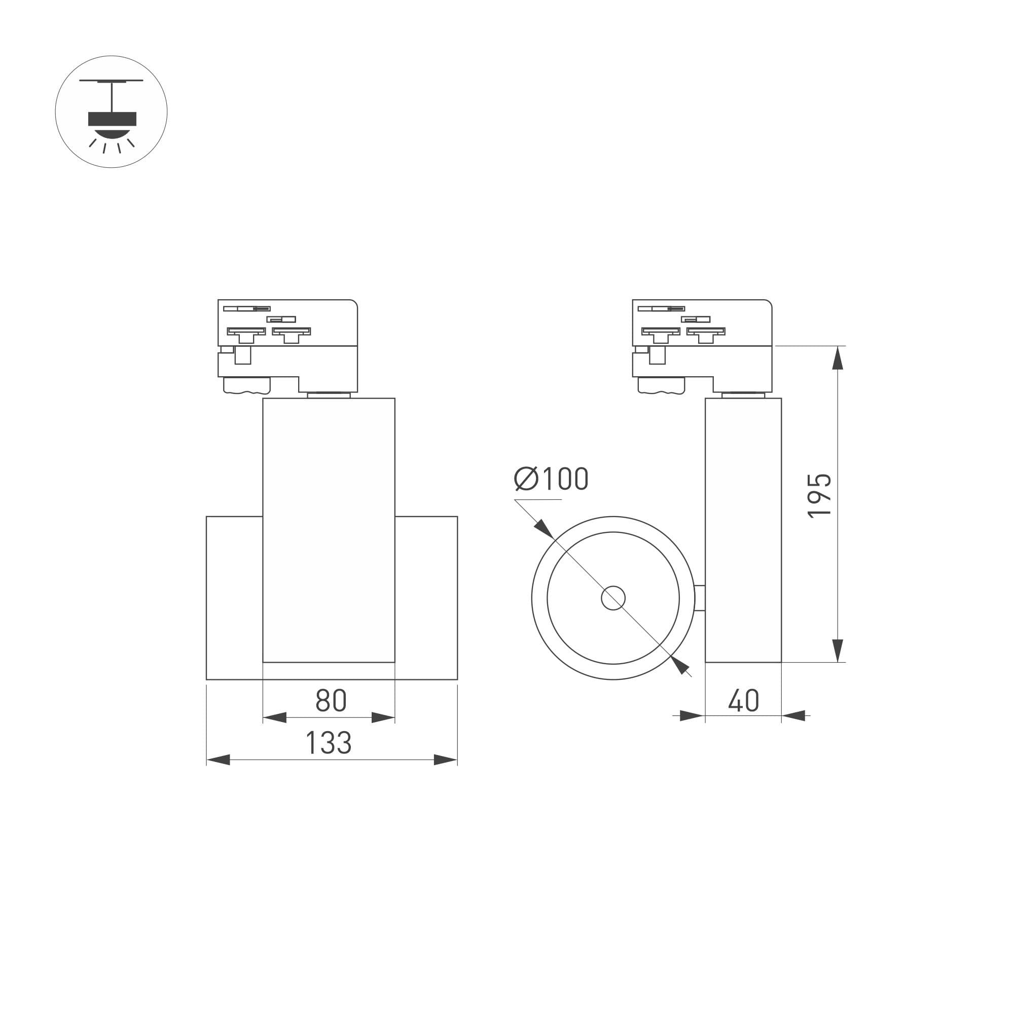 Arlight Светильник LGD-ARES-4TR-R100-40W Warm3000 (BK, 24 deg) (IP20 Металл, 3 года) 026375 — миниатюра 3