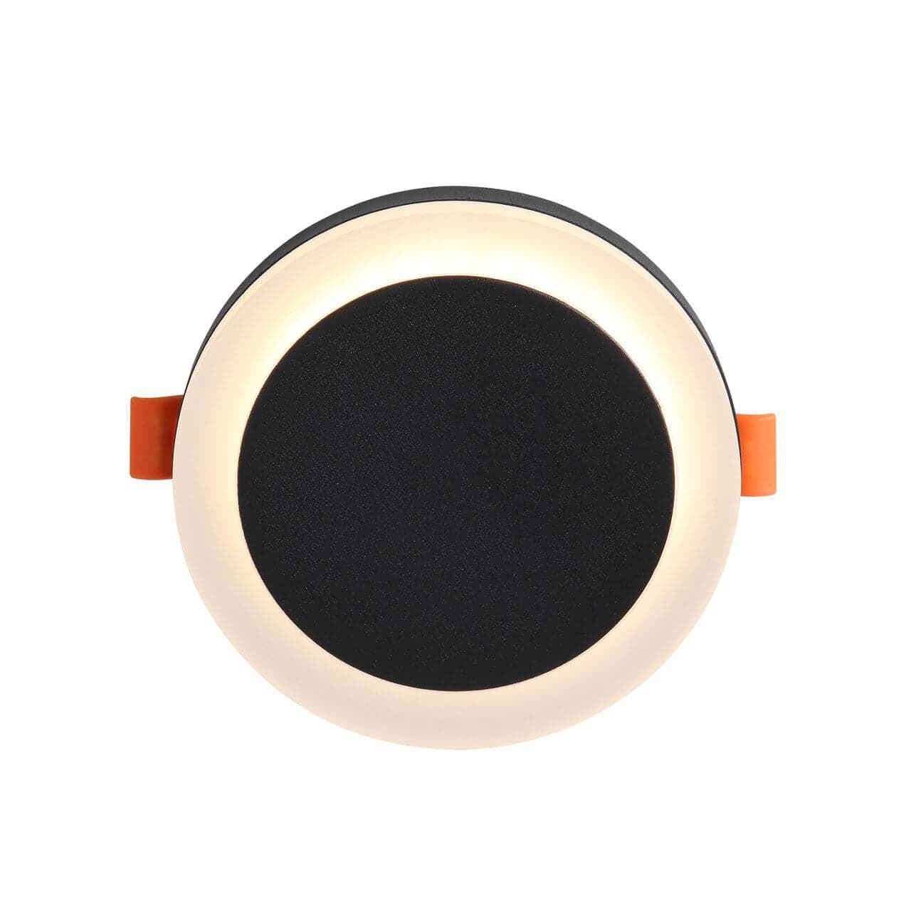 ST Luce ST104.402.06 Светильник потолочный Черный LED 1*6W 3000K 468Lm Ra>80 120° IP20 D110xH20 170-240V — миниатюра 2