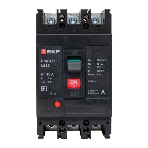 EKF Выключатель автоматический в литом корпусе ProPact LS63 10А 3P 15кА — миниатюра 2