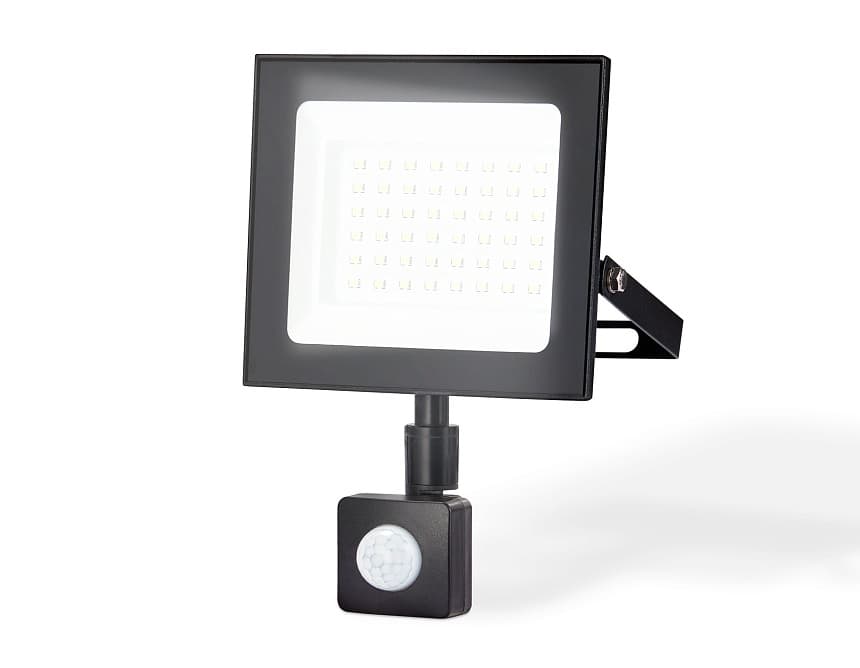 Ambrella Прожектор светодиодный с датчиком движения ST8115 BK черный IP65 LED 6500K 50W 160*134*28