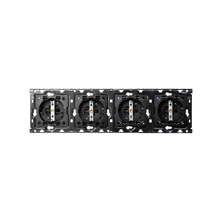Simon 100 Кит 4 поста механизм 4 розетки Schuko + суппорт 10010401-039