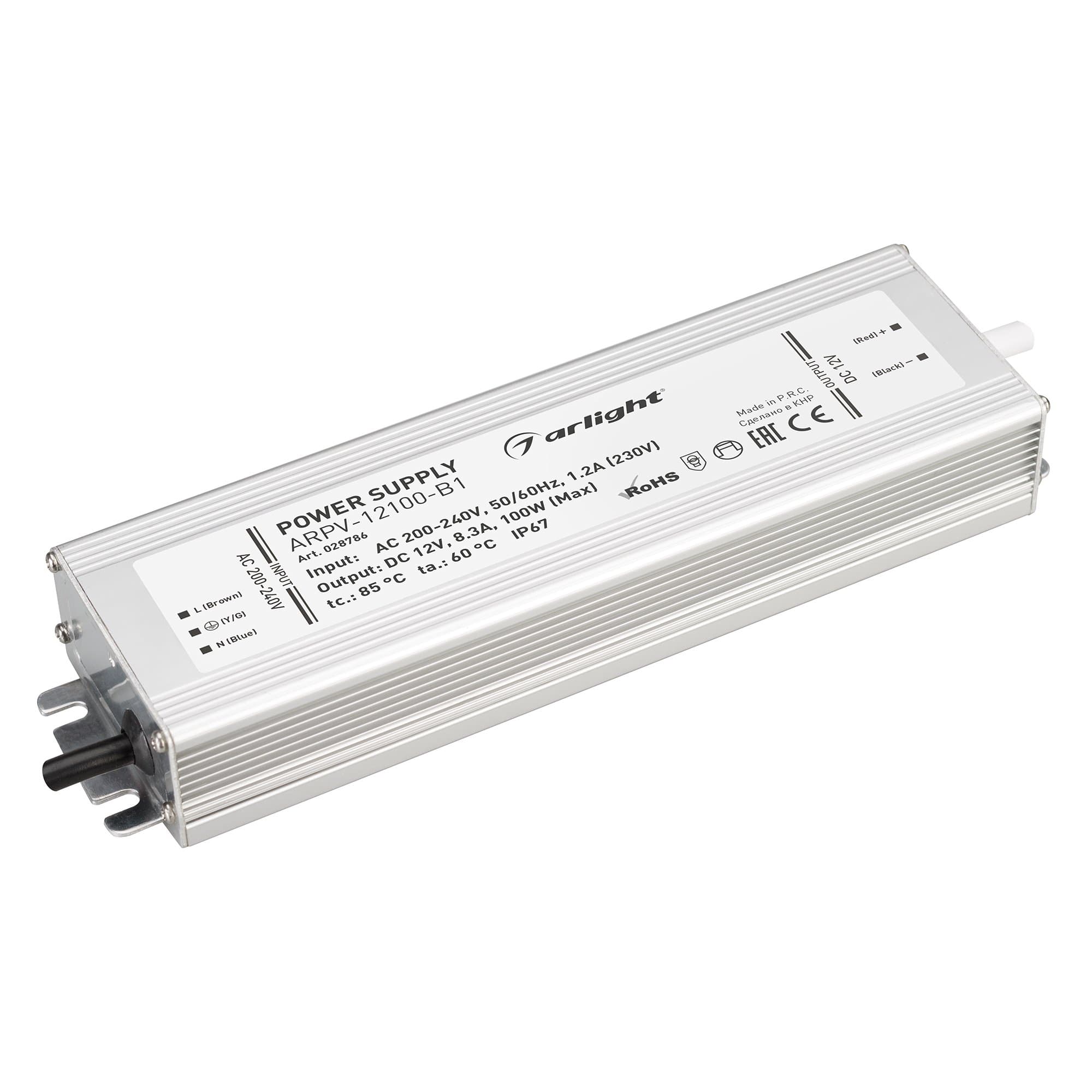 Arlight Блок питания ARPV-12100-B1 (12V, 8,3A, 100W) (IP67 Металл, 3 года) 028786