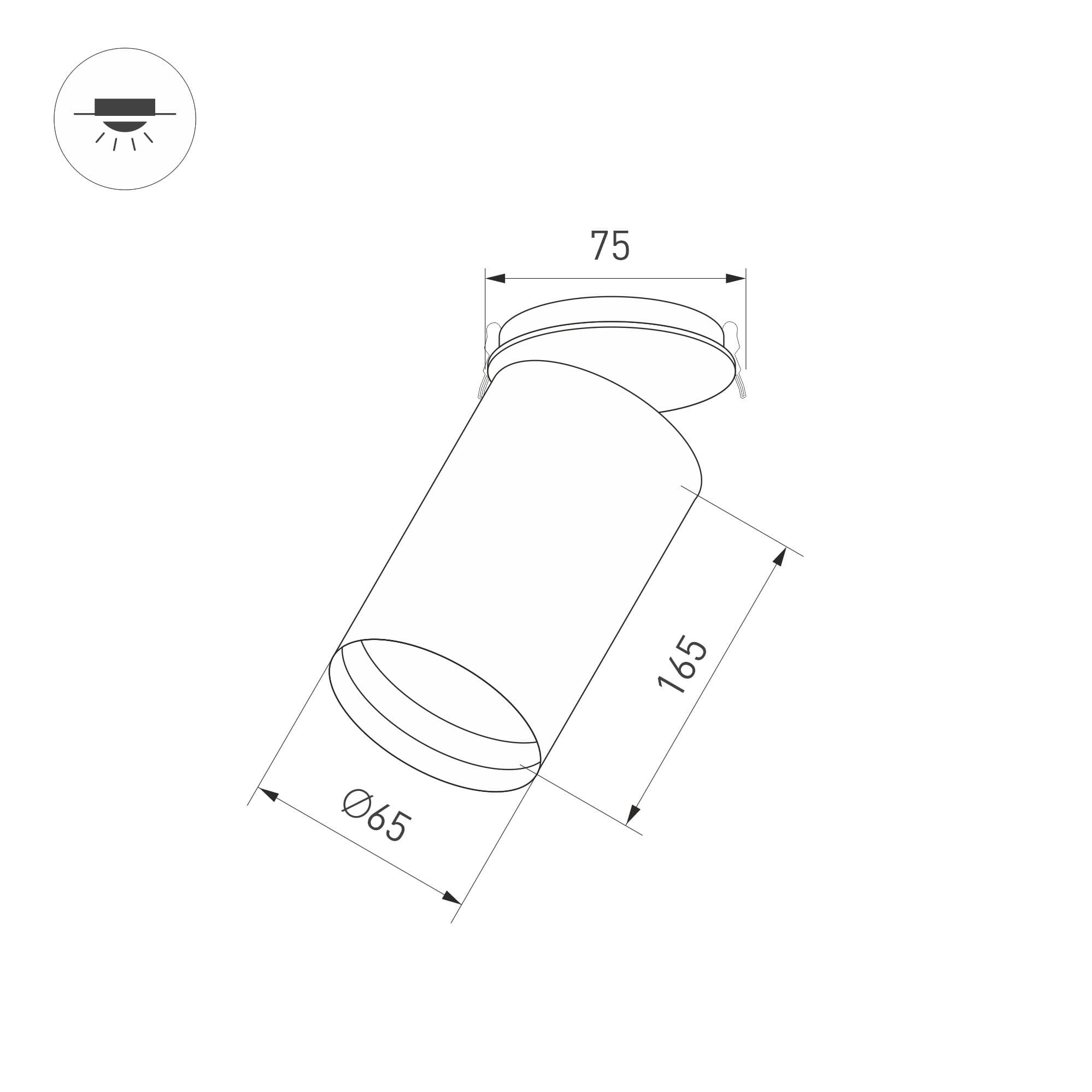 Arlight Светильник SP-POLO-BUILT-R65-8W Warm3000 (WH-BK, 40 deg) (IP20 Металл, 3 года) 027255 — миниатюра 8