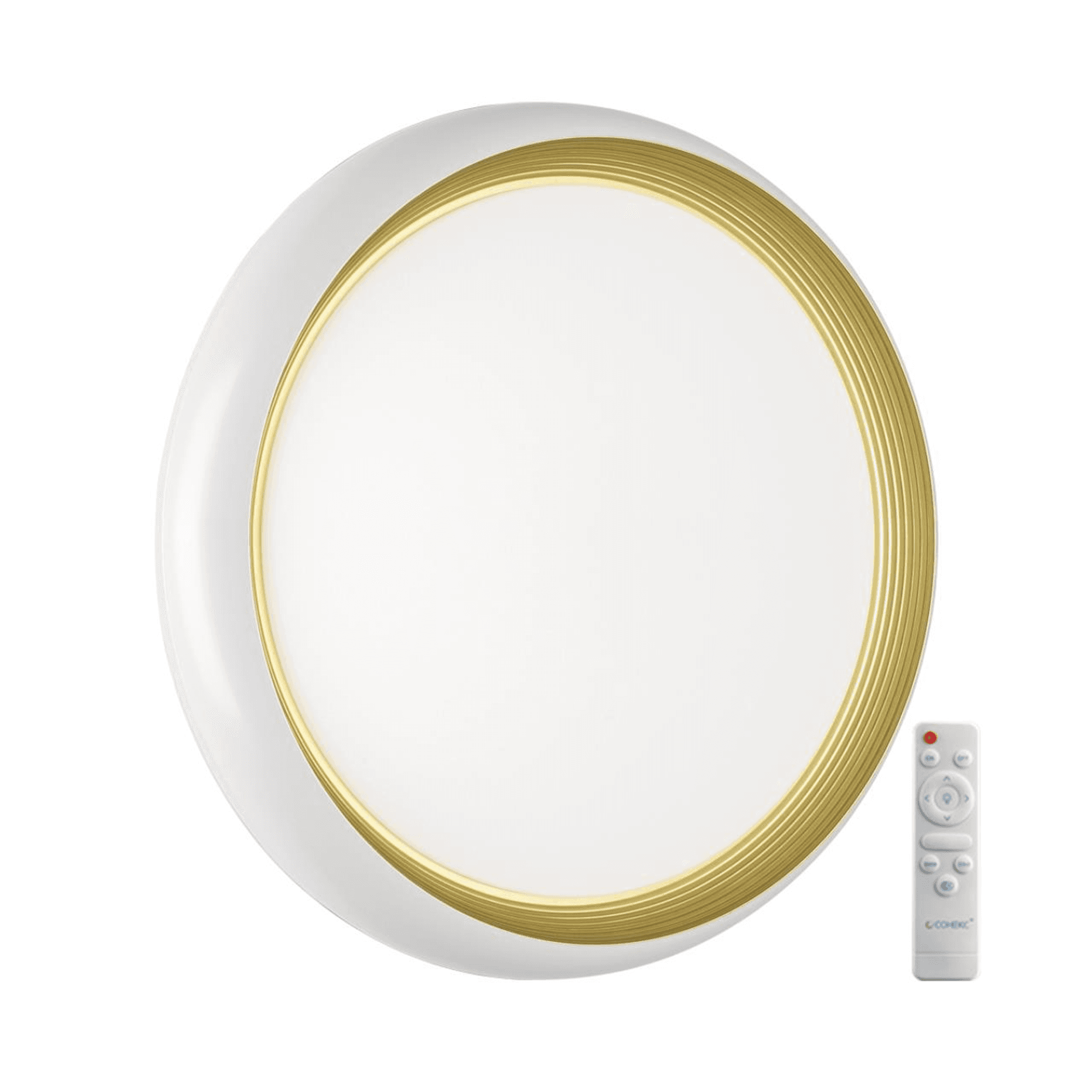 Sonex 7650/EL PALE SN Светильник пластик/белый/золотой LED 70Вт 3000-6000К D480 IP43 пульт ДУ TOFIQ WHITE