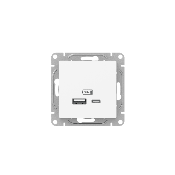 EKF Механизм розетки USB-A+С, белый Эпика
